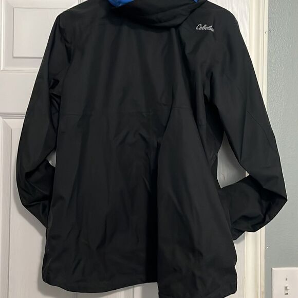 Cabela’s black rain jacket with blue and gray lining - L - Picture 3 of 8